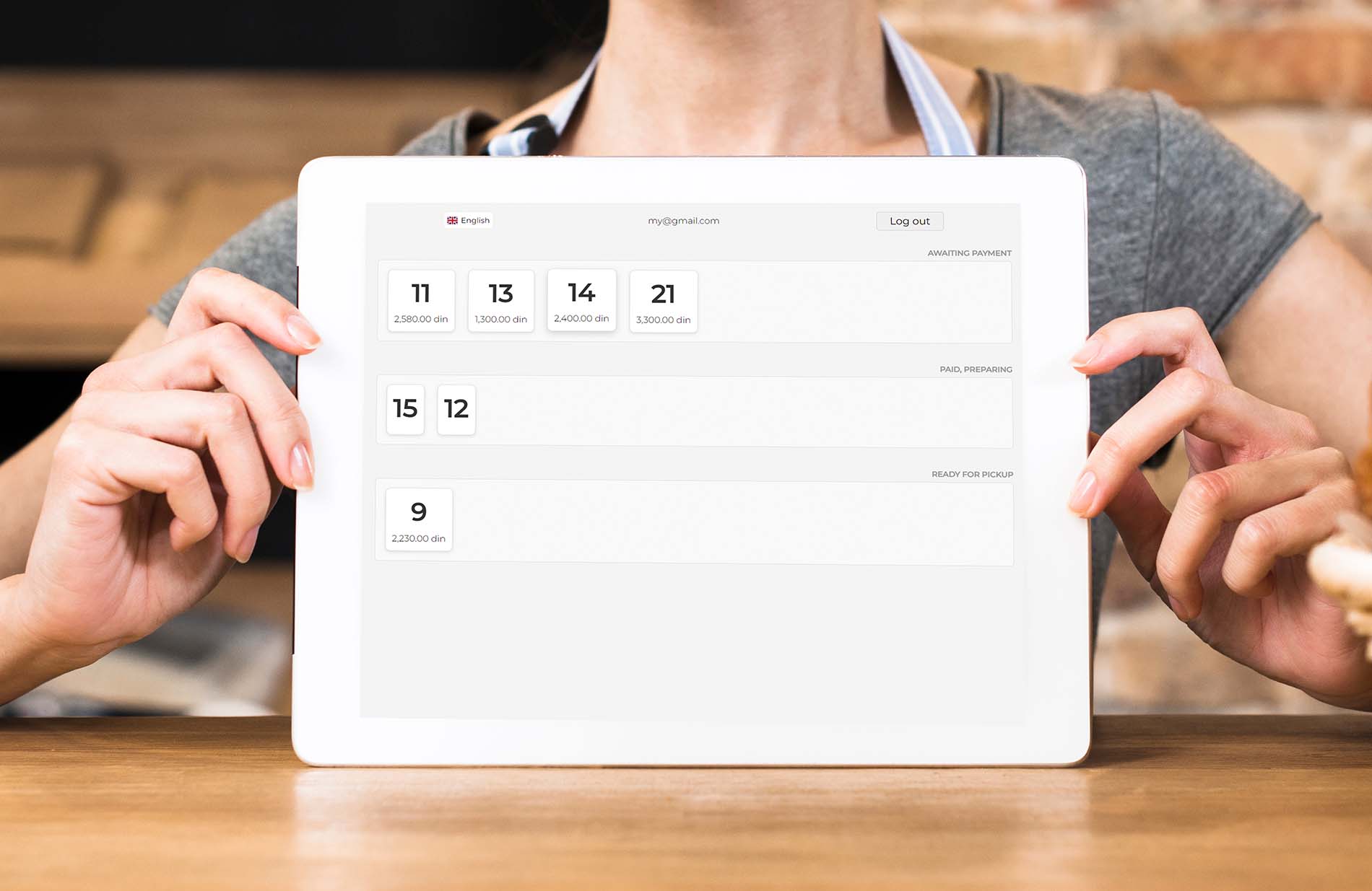 Restogrand digital queue screen