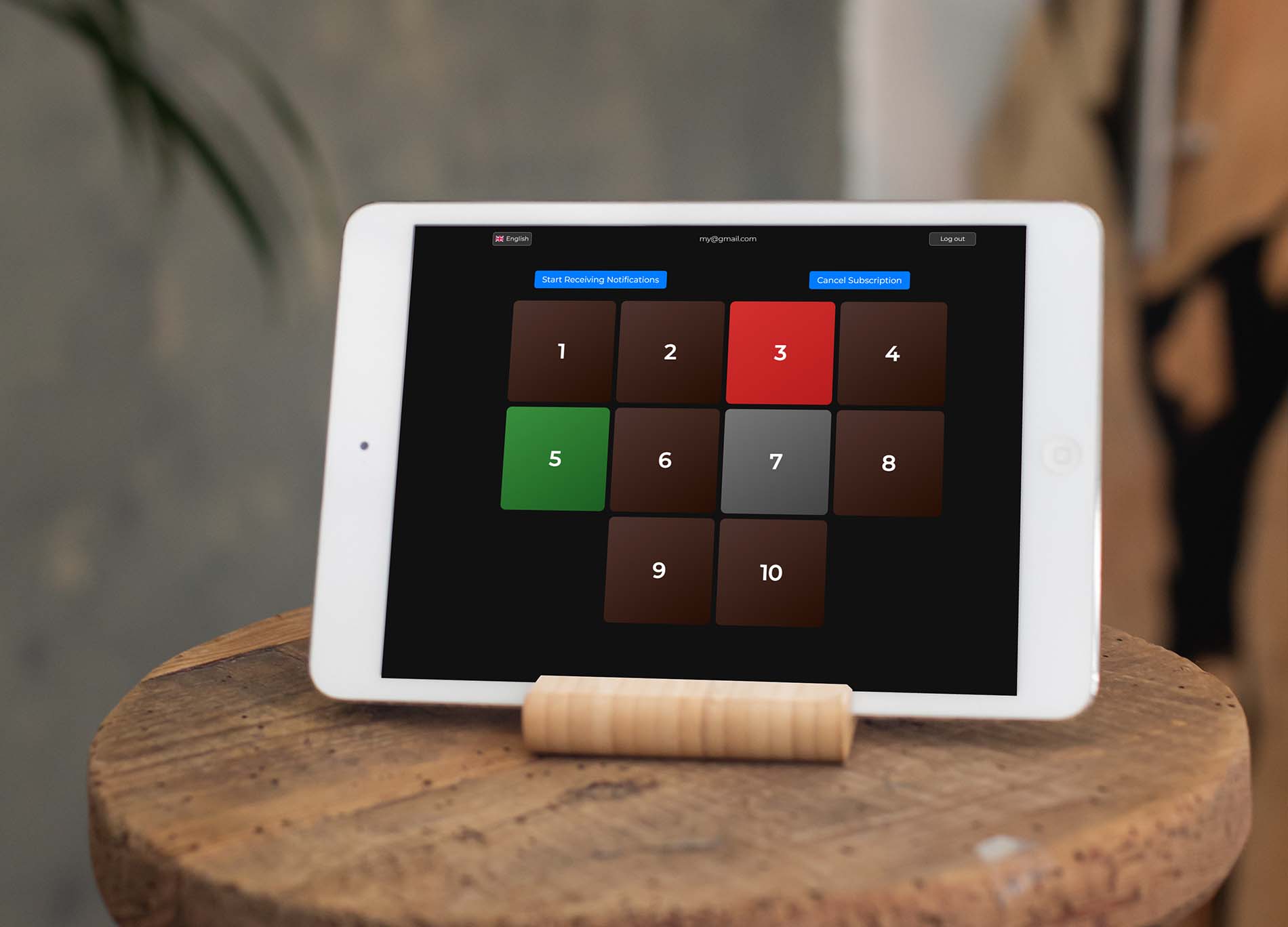 Restogrand table service screen